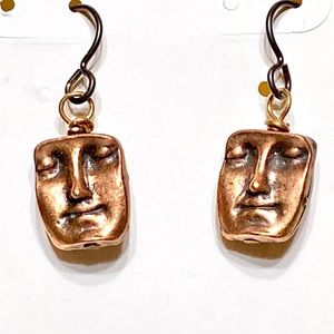 Tribal Mask Ethnic Face Earrings Handmade